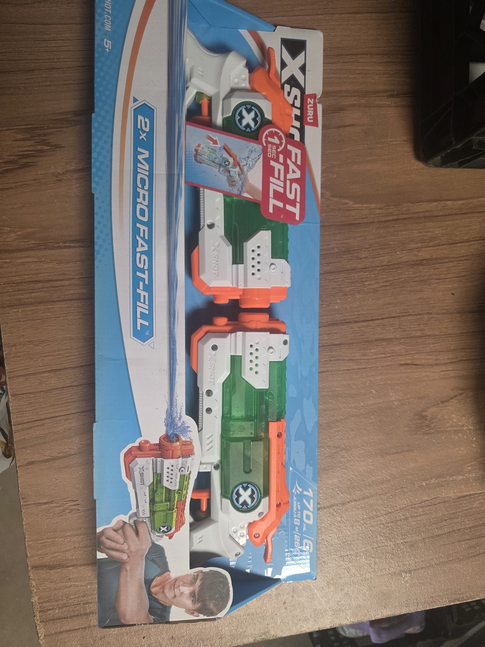 XS Hot Micro Fast-Fill Kids Water Blaster - Green & Orange